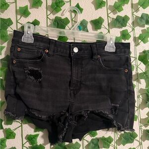 American Eagle Outfitters Black Distressed Jean Shorts
